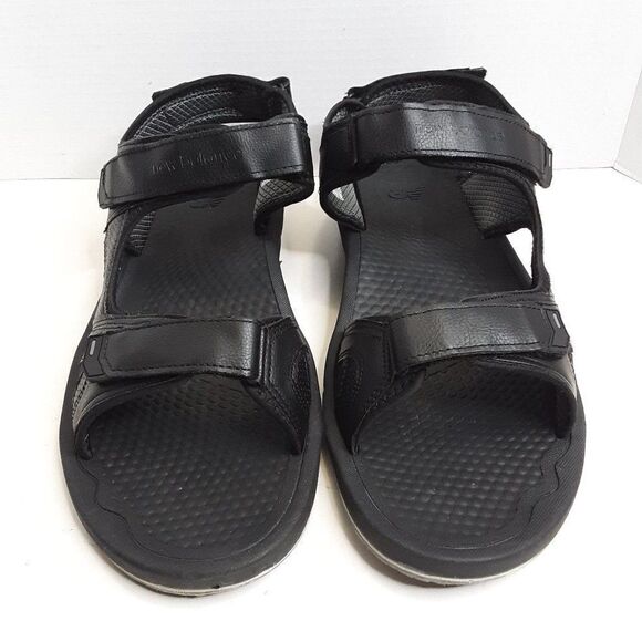 New Balance Men's Sandal size 15M Black Leather - Picture 1 of 13